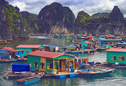 Visit a floating fishing village Halong Visit a floating fishing village Halong